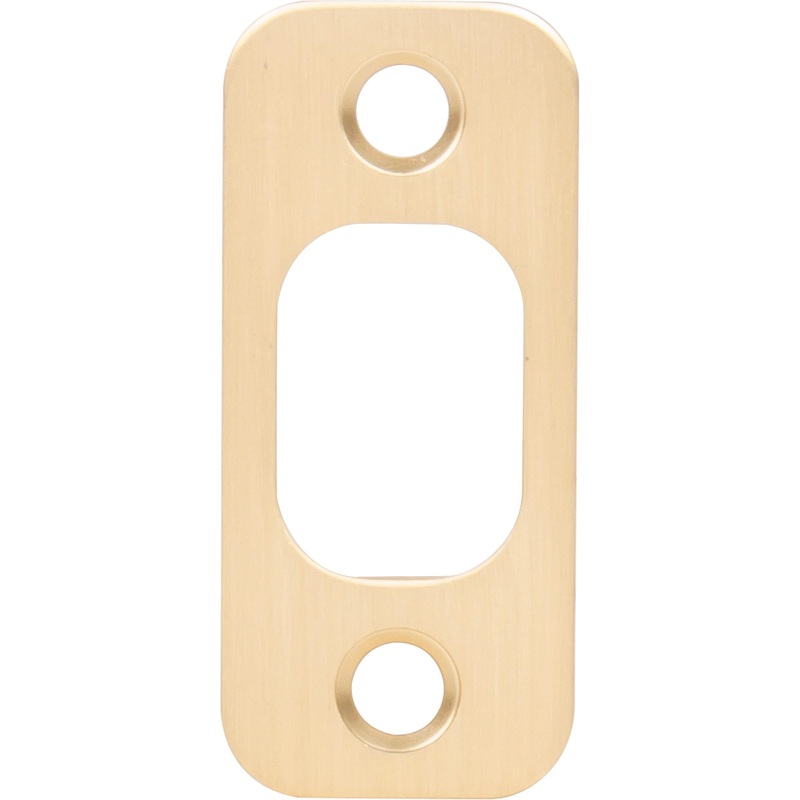 Round Corner Deadbolt Strike Plates 1 inch by 2-1/4 inch Vintage Bronze